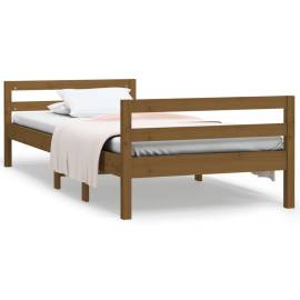 Cadru de pat, maro miere, 80x200 cm, lemn masiv de pin, 2 image