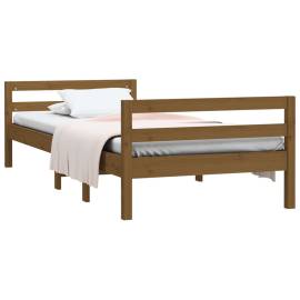 Cadru de pat, maro miere, 80x200 cm, lemn masiv de pin, 3 image