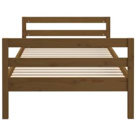 Cadru de pat, maro miere, 80x200 cm, lemn masiv de pin, 5 image
