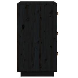 Noptieră, negru, 40x40x75 cm, lemn masiv de pin, 7 image
