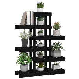 Suport pentru plante, negru, 85x25x109,5 cm, lemn masiv de pin, 4 image