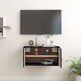 Dulap de perete, negru, 60x30x30 cm, lemn masiv de pin, 8 image