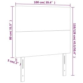 Tăblii de pat, 2 buc, crem, 100x5x78/88 cm, textil, 8 image