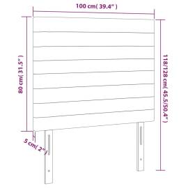 Tăblii de pat, 2 buc, gri taupe, 100x5x78/88 cm, textil, 8 image