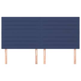 Tăblii de pat, 4 buc, albastru, 80x5x78/88 cm, textil, 3 image