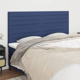 Tăblii de pat, 4 buc, albastru, 80x5x78/88 cm, textil
