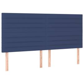 Tăblii de pat, 4 buc, albastru, 80x5x78/88 cm, textil, 2 image