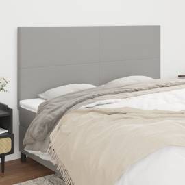 Tăblii de pat, 4 buc, gri deschis, 100x5x78/88 cm, textil