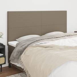 Tăblii de pat, 4 buc, gri taupe, 90x5x78/88 cm, textil