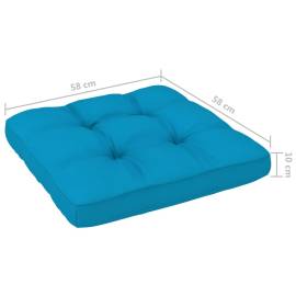 Pernă canapea din paleți, albastru, 58x58x10 cm, 5 image