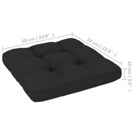 Pernă canapea din paleți, negru, 58x58x10 cm, 5 image