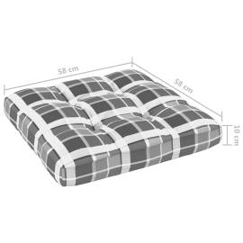 Pernă pentru canapea din paleți, gri, 58x58x10cm, model carouri, 5 image