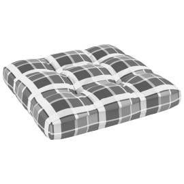 Pernă pentru canapea din paleți, gri, 58x58x10cm, model carouri, 3 image