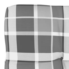 Pernă pentru canapea din paleți, gri, 58x58x10cm, model carouri, 4 image