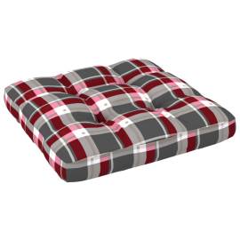 Pernă pentru canapea din paleți, roșu, 58x58x10cm, model carouri, 3 image