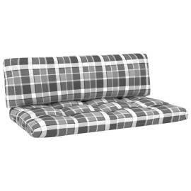 Perne de canapea din paleți, 2 buc., gri, model carouri, 2 image