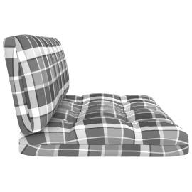 Perne de canapea din paleți, 2 buc., gri, model carouri, 4 image