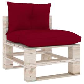 Perne de canapea din paleți, 2 buc., roșu vin, material textil