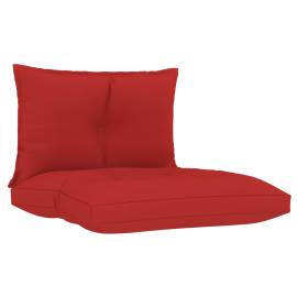 Perne de canapea din paleți, 2 buc. roșu, material textil, 2 image