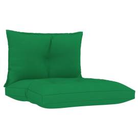 Perne de canapea din paleți, 2 buc. verde, material textil, 2 image