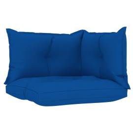 Perne de canapea din paleți, 3 buc, albastru regal, textil, 2 image