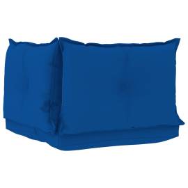 Perne de canapea din paleți, 3 buc, albastru regal, textil, 4 image
