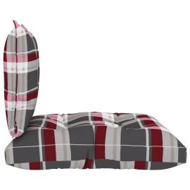 Perne pentru canapea din paleți, 2 buc., roșu, carouri, textil, 5 image