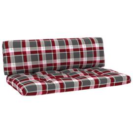 Perne pentru canapea din paleți, 2 buc., roșu, model carouri, 2 image
