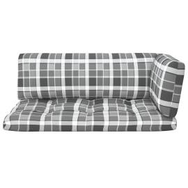 Perne pentru canapea din paleți, 3 buc., gri, model carouri, 3 image