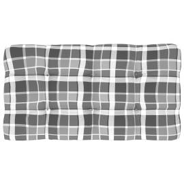 Perne pentru canapea din paleți, 3 buc., gri, model carouri, 11 image