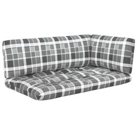 Perne pentru canapea din paleți, 3 buc., gri, model carouri, 2 image