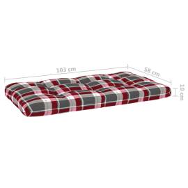 Perne pentru canapea din paleți, 3 buc., roșu, model carouri, 11 image