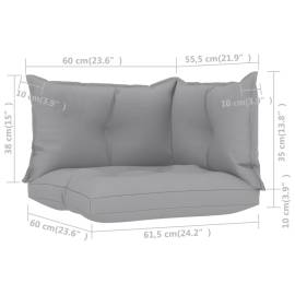 Perne pentru canapea din paleți 3 buc. gri, material textil, 6 image