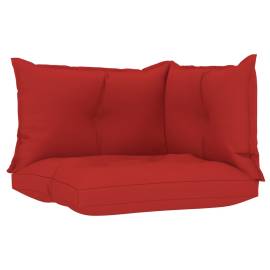 Perne pentru canapea din paleți 3 buc, roșu, material textil