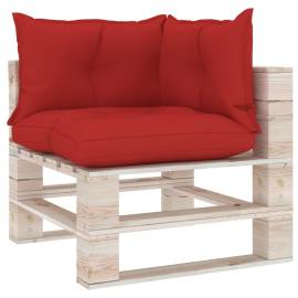 Perne pentru canapea din paleți 3 buc, roșu, material textil, 2 image