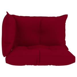Perne pentru canapea din paleți 3 buc, roșu vin, textil, 3 image