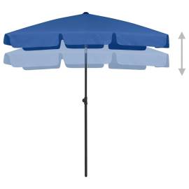 Umbrelă de plajă, albastru azuriu, 180x120 cm, 5 image
