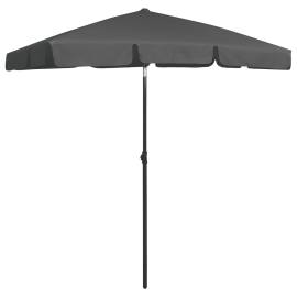 Umbrelă de plajă, antracit, 180x120 cm, 4 image