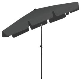 Umbrelă de plajă, antracit, 200x125 cm, 6 image