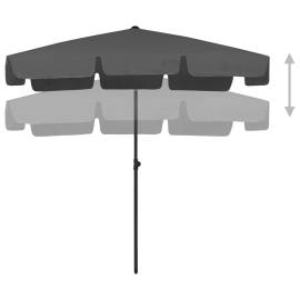 Umbrelă de plajă, antracit, 200x125 cm, 5 image