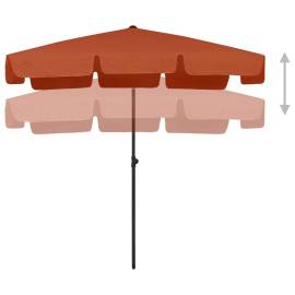 Umbrelă de plajă, cărămiziu, 200x125 cm, 5 image