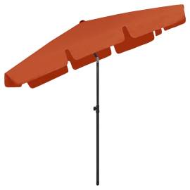 Umbrelă de plajă, cărămiziu, 200x125 cm, 6 image