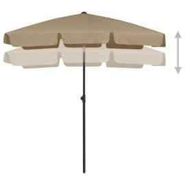 Umbrelă de plajă, gri taupe, 180x120 cm, 5 image