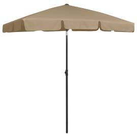 Umbrelă de plajă, gri taupe, 180x120 cm, 4 image