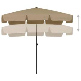 Umbrelă de plajă, gri taupe, 200x125 cm, 5 image