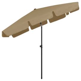 Umbrelă de plajă, gri taupe, 200x125 cm, 6 image
