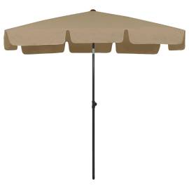 Umbrelă de plajă, gri taupe, 200x125 cm, 4 image