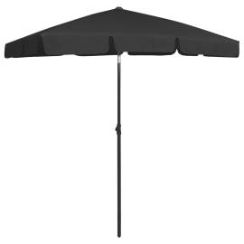 Umbrelă de plajă, negru, 180x120 cm, 4 image