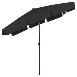 Umbrelă de plajă, negru, 200x125 cm, 6 image