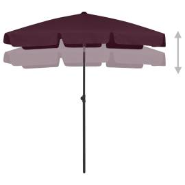 Umbrelă de plajă, roșu bordo, 180x120 cm, 5 image